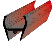 Профиль уплотнительный для дверей контейнера-рефрижератора 45х48, 2.6 м, резиновый (5060)
